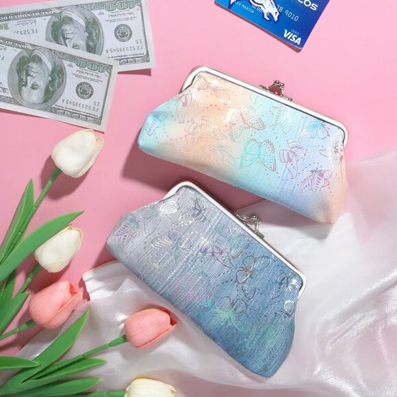 Stylish 2 PCS Leather Change Purse with Butterfly Design | Perfect Gift for Her - Picture 6 of 9